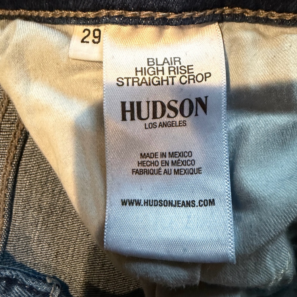 Hudson Jeans High Rise Straight Crop - Blue